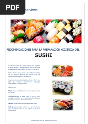 Recomendaciones para la preparación higienica del sushi