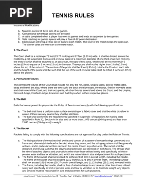 Simplified Tennis Rules (inglés)