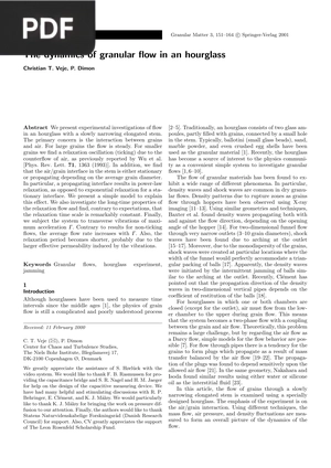 The dynamics of granular flow in an hourglass (Inglés)