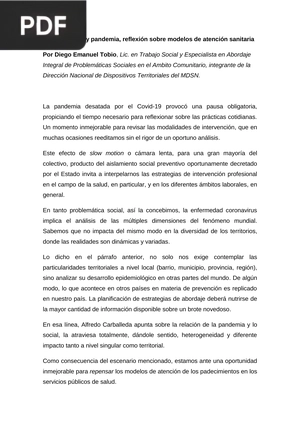 Trabajo Social y pandemia, reflexión sobre modelos de atención sanitaria (Artículo)