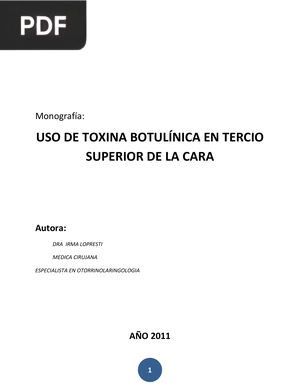 Uso de toxina botulínica en tercio superior de la cara