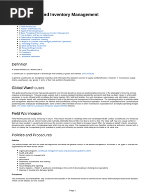 Warehousing and Inventory Management (Inglés) (Artículo)