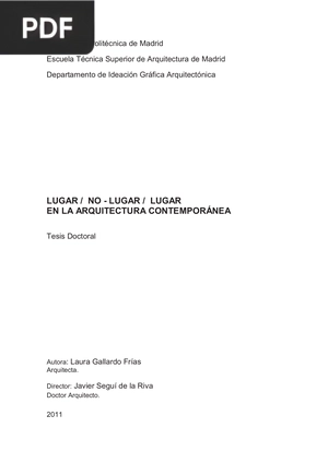 Lugar - no - lugar - lugar en la arquitectura contemporánea