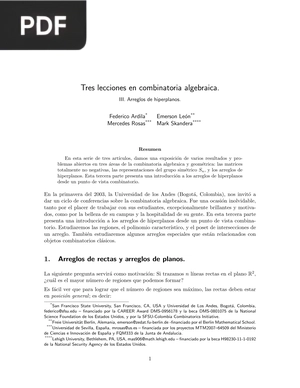 Tres lecciones en combinatoria algebraica