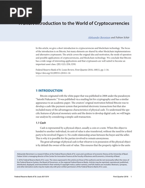 A Short Introduction to the World of Cryptocurrencies (Inglés)