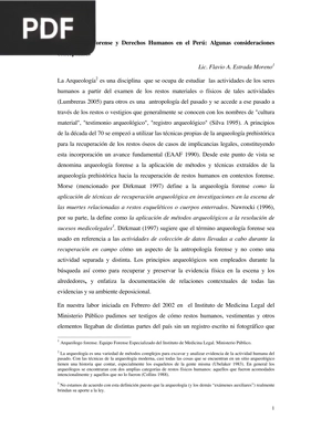 Arqueología Forense y Derechos Humanos en el Perú: Algunas consideraciones conceptuales (Artículo)