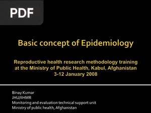 Basic concept of Epidemiology (Inglés) (Presentación)