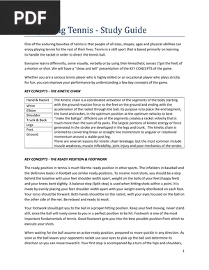 Beginning Tennis - Study Guide (inglés)