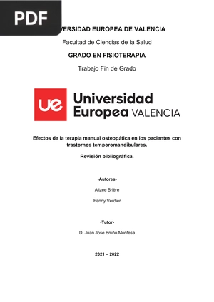 Efectos de la terapia manual osteopática en los pacientes con trastornos temporomandibulares