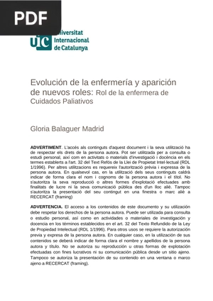 Evolución de la enfermería y aparición de nuevos roles: Rol de la enfermería de cuidados paliativos