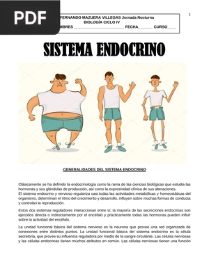 Generalidades del Sistema Endocrino