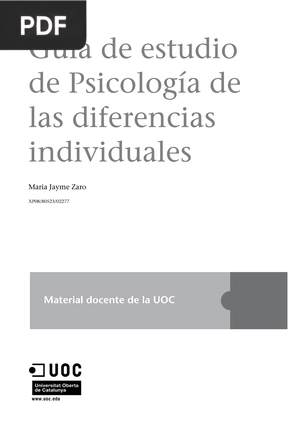 Guía de estudio de Psicología de las diferencias individuales