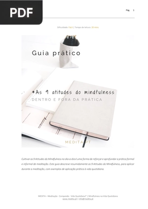 Guia prático. As 9 Atitudes do Mindfulness (Portugués)