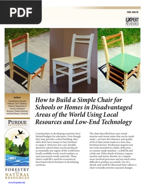 How to Build a Simple Chair for Schools or Homes in Disadvantaged Areas of the World Using Local Resources and Low-End Technology (Inglés) (Artículo)