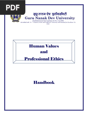 Human Values and Professional Ethics (Inglés) (Artículo)