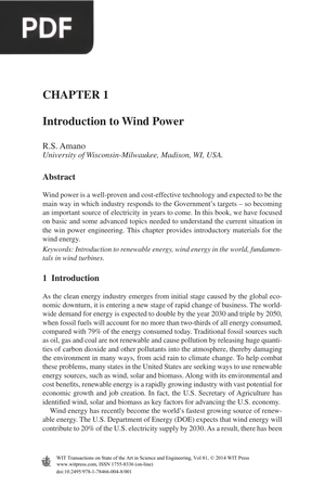 Introduction to Wind Power (Inglés) (Artículo)