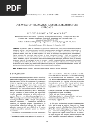 Overviewof telematics: A system architectura approach (Inglés)