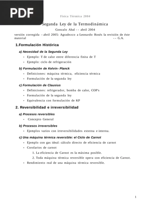 Segunda Ley de la Termodinámica