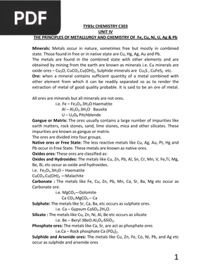 The principles of metallurgy and chemistry of Fe, Cu, Ni, U, Ag & Pb (Inglés)