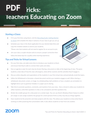 Tips & Tricks: Teachers Educating on Zoom (Inglés) (Artículo)