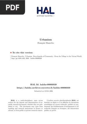 Urbanism (Inglés) (Artículo)