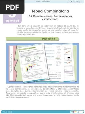 Teoría Combinatoria: Combinaciones, Permutaciones y Variaciones