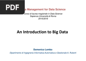 An Introduction to Big Data (Inglés) (Presentación)