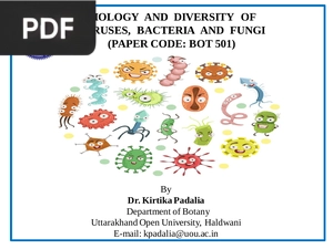 Biology and diversity of viruses, bacteria and fungi (Inglés) (Presentación)