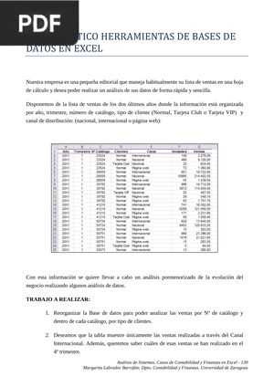Caso práctico herramientas de bases de datos en excel