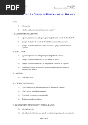 Contabilidad. La cuenta de resultados y el balance