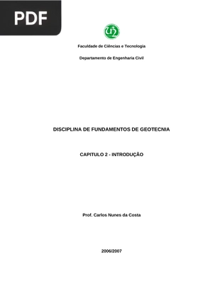 Disciplina de fundamentos de geotecnia (Portugués)