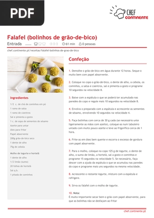 Falafel (bolinhos de grão-de-bico) (Portugués)