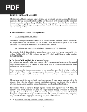 Foreign exchange markets (Inglés)