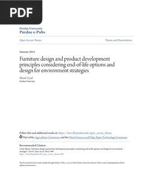 Furniture design and product development principles considering end-of-life options and design for environment strategies (Inglés)