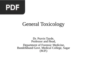 General Toxicology (Inglés) (Presentación)