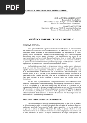 Genética forense: crimen e identidad