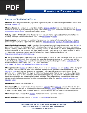 Glossary of Radiological Terms (Inglés)