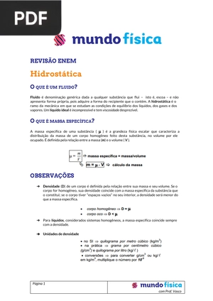 Hidrostática (Portugués) (Artículo)