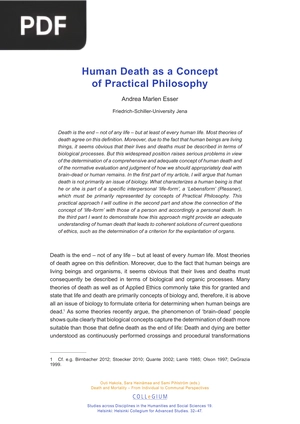 Human Death as a Concept of Practical Philosophy (Inglés)