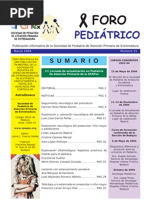 III Jornada de actualización en Pediatría de Atención Primaria de la SPAPex