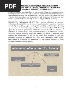 Integrated fish farming (IFF) & their management (Inglés)