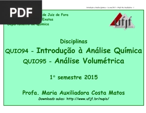 Introdução à Análise Química (Portugués) (Presentación)