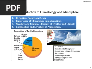 Introduction to Climatology and Atmosphere (Inglés)