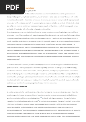 La patogenia de la artritis reumatoide
