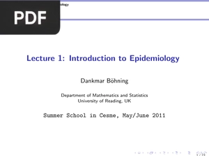 Lecture 1: Introduction to Epidemiology (Inglés) (Presentación)