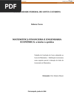 Matemática financiera e engenharia econômica: a teoria e a prática (Portugués)