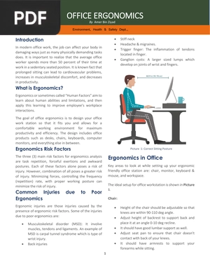 Office Ergonomics (Inglés) (Artículo)