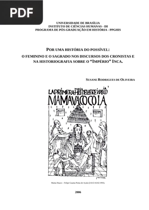 Por uma história do possível: o feminino e o sagrado nos discursos dos cronistas e na histografia sobre o Império Inca (Portugués)