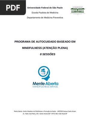 Programa de autocuidado baseado em mindfulness (atenção plena) 8 sessões (Portugués)