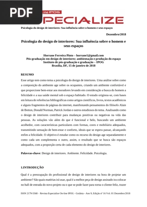 Psicologia do design de interiores: Sua influência sobre o homem e seus espaços (Portugués)